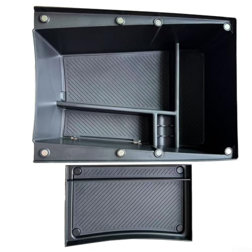 Kia-EV3 2024+ Armlehne unter Tablett Organizer ABS schwarz Aufbewahrungsbox für Mittelkonsole Zusatzfach von Lecreatekit
