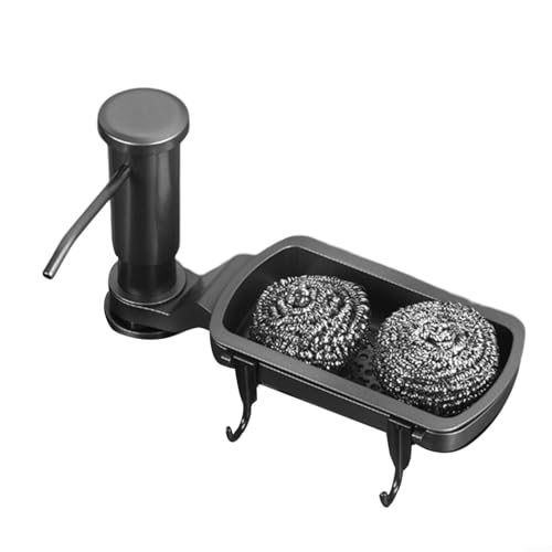 Küchenspüle Seifenspender mit langem Pumprohr für einfachen Zugang zu Flüssigseifen (schwarz) von Lecreatekit