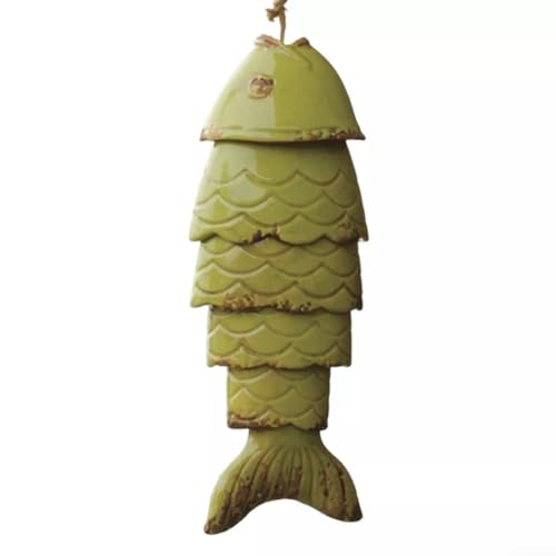 Lebendiges Koi-Fisch-Windspiel für den Außenbereich, verleiht Ihrem Garten oder Hof Charme und Gelassenheit (grasgrün) von Lecreatekit