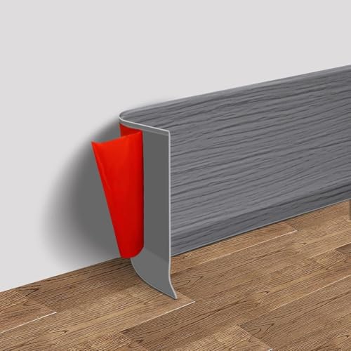 Lecreatekit 3 Meter Weich-PVC-Sockelleiste für nahtlose und elegante Wandveredelung (Grau) von Lecreatekit