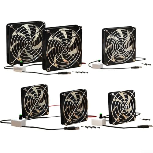 Lecreatekit 5 V USB-Abluftventilator für Hühnerstall, einstellbare Windgeschwindigkeit für effektive Desodorierung und Luftzirkulation (12 cm einzelner Ventilator) von Lecreatekit