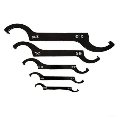 Lecreatekit C-Hakenschlüssel, Doppelendschlüssel, verstellbar, C-Haken, elektrische Spindeln, Gravur, Klemmmutter für Stoßdämpfer-Maschinen (5 Stück) von Lecreatekit