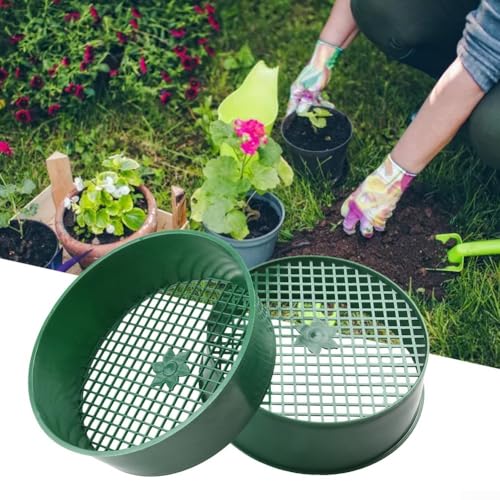 Lecreatekit Gartensieb 2er Set zum Sieben von Erde, Sand und für Kies mit 6mm Maschenweite von Lecreatekit