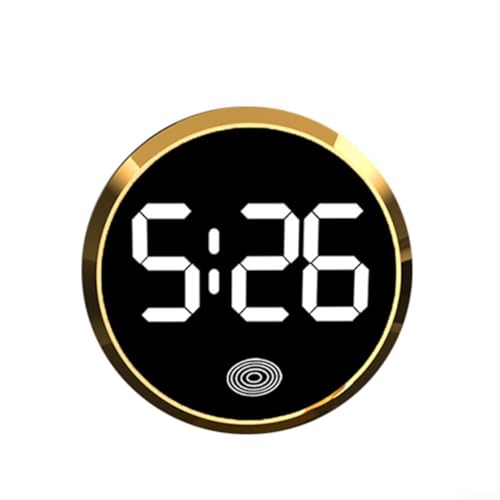 Lecreatekit Leuchtende Auto-Uhr, Armaturenbrett-Uhr, zum Aufkleben, kleine leuchtende Auto-Entlüftungsuhr, runde Quarz-Auto-Uhr für Auto, Motorboot (Gold) von Lecreatekit