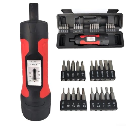 Lecreatekit Manueller Drehmomentschlüssel mit hörbarem Klick, 1/4-Zoll-Antriebsschlüssel, genauer Messbereich 25,4 cm (65 Zoll) (nur Schraubenschlüssel) von Lecreatekit
