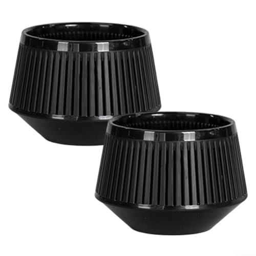 Luftbeschneidende Orchideentöpfe, zweilagiges Design, Orchideentopf mit Luftzirkulations-Untersetzern, Drainagelöchern für optimale Wachstumsbedingungen (2 Stück schwarz) von Lecreatekit