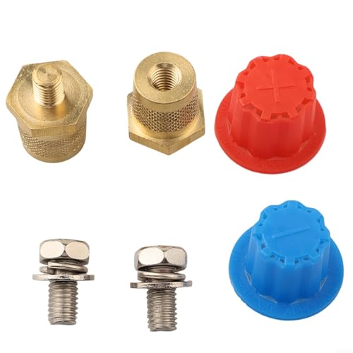 M8 Batterie-Anschluss-Set, 2 x robuste Messingklemmen, geeignet für verschiedene Fahrzeuganwendungen (mit Abdeckung) von Lecreatekit