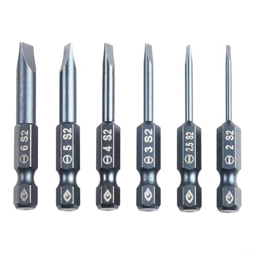 Magnetisches Schraubendreher-Bit-Set aus legiertem Stahl, enthält 6 x 50 mm Schlitzspitzen, geeignet für verschiedene Bohraufgaben Magnetisches Schraubendreher-Bit-Set aus legiertem Stahl, enthält 6 x 50 mm Schlitzspitzen, geeignet für verschiedene Bohraufgaben von Lecreatekit