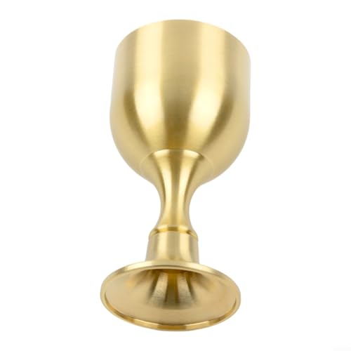Messing-Weinglas, traditioneller Trinkbecher, Metallbecher für Partys, 15 ml und 30 ml Fassungsvermögen für Heimdekoration (L) von Lecreatekit