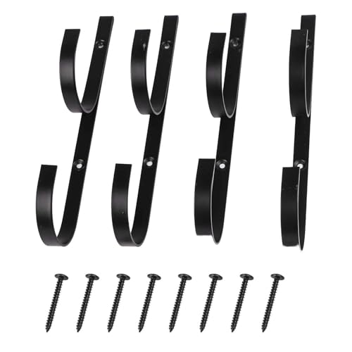 Metall Pool Pole Aufhänger Set 4 Stück zur effizienten Aufbewahrung von Outdoor-Zubehör (schwarz) von Lecreatekit