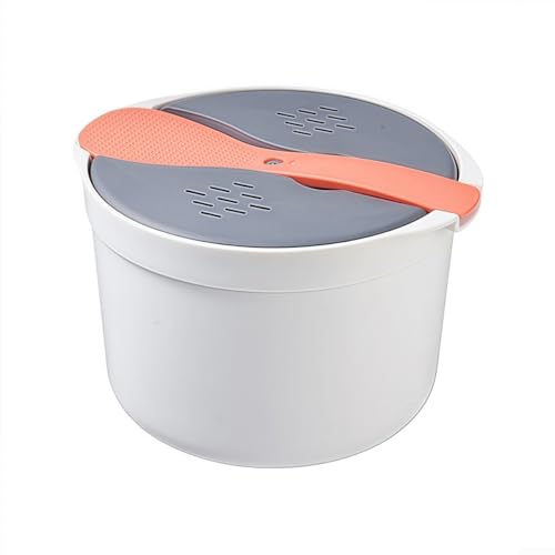 Mikrowellen-Reiskocher Dampfgarer für schnelle Mahlzeitenzubereitung, perfekt zum Dämpfen von Gemüse und Kochen von Nudeln, tragbar und praktisch von Lecreatekit