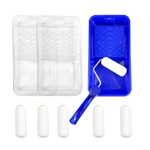 Mini Paint Foam Roller, 4 Inch Mini Paint Roller Set Sponge Rollers Paint Mixing Trays For Cabinet Painting DIY Home Improvement von Lecreatekit