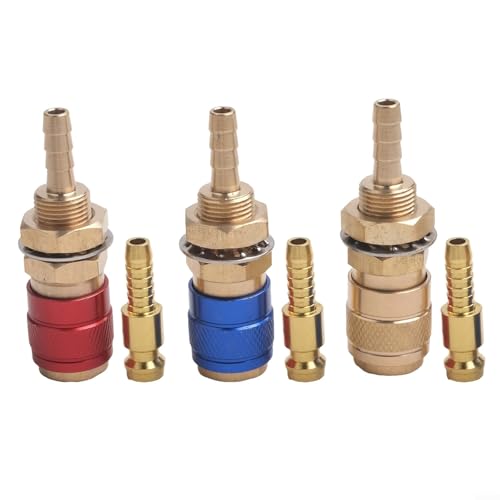 Nahtlose Integrations-Schnellverbinder für Gas und Wasser (Innendurchmesser von 6 mm) aus langlebigem Messing von Lecreatekit