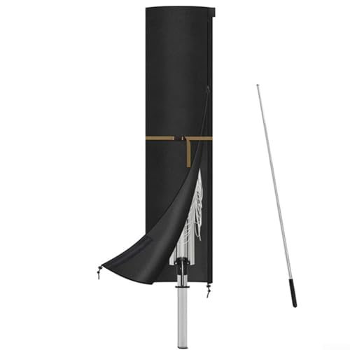 Outdoor Garden Parasol Cover, Garden Umbrella Cover Weather Resistant Parasol Storage Protector With Drawstring Oxford Black (170 * 32cm) von Lecreatekit