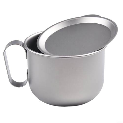 Praktischer 500-ml-Campingbecher mit Deckeloption, ideal für heiße oder kalte Getränke im Freien (mit Deckel) von Lecreatekit