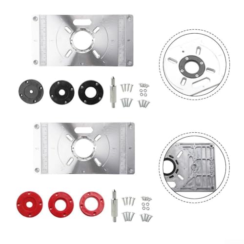 Router Table Insert Plate Jig Saw Compatible with Trimming Machines Deep Engraved Double Scale Design for Enhanced in Woodworking Projects (red) von Lecreatekit