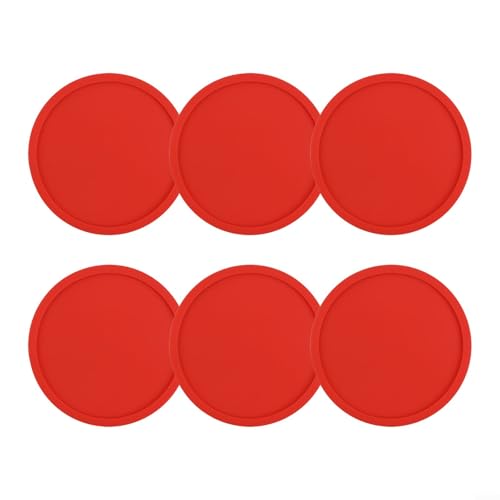 Runde Silikon-Untersetzer (6er-Set) Funktionsmatten halten Ihre Arbeitsplatten sauber von Feuchtigkeit (rot) von Lecreatekit