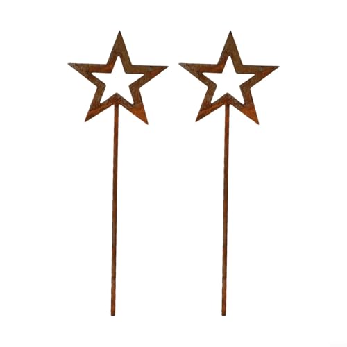 Rusty Star Gartendekor-Set, 2 Stück, dekorative Eisensterne für Blumentopf-Veredelung (Sterne) von Lecreatekit