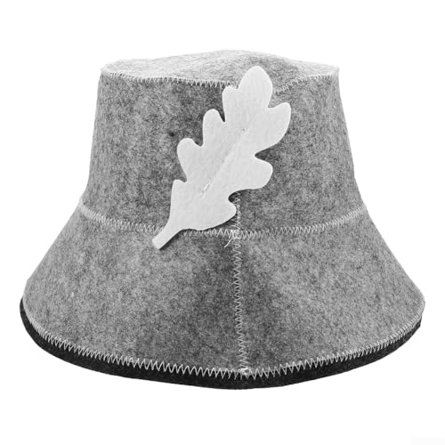 Saunahut aus Filz für Damen, atmungsaktiv und wasserabsorbierend, perfekt für komfortables Badeerlebnis (Grau) von Lecreatekit