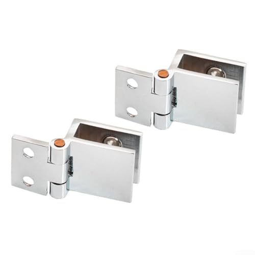Scharnierklemmen-Set aus Zinklegierung für Glastüren, 2 Stück, für sicheren Gebrauch in Bad und Schrank (0 Grad) von Lecreatekit
