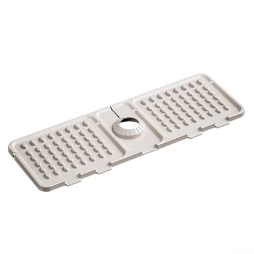 Silikon-Wasserhahn-Abfluss-Pad, Küchenspüle, Silikon-Wasserhahn-Matte, Wassersammel-Pad, rutschfest, faltbar, wasserdicht, Spülbeckenschutz (grau) von Lecreatekit