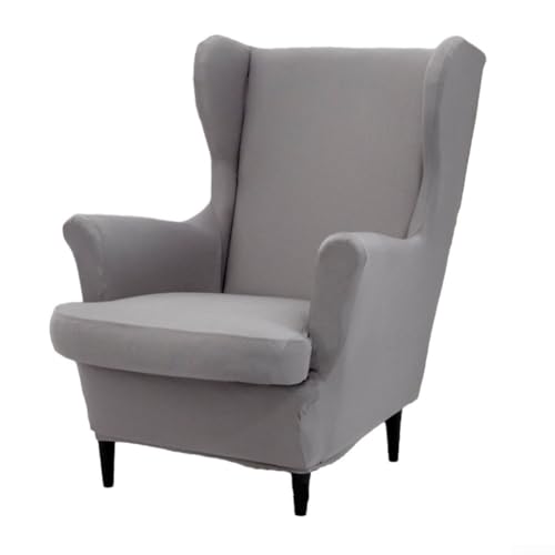 Silk Wingback Chairs Cover, Soft Milk Silk Wingback Chair Cover Designed With Various Full Protection For Refresh Your Space(Gray) von Lecreatekit