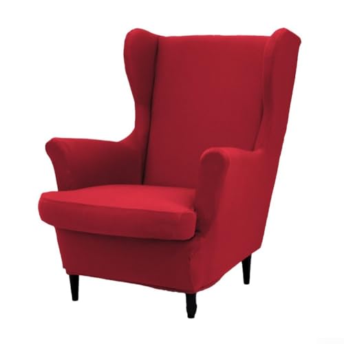 Silk Wingback Chairs Cover, Soft Milk Silk Wingback Chair Cover Designed With Various Full Protection For Refresh Your Space(red) von Lecreatekit