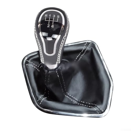 Staubschutz Schalthebel, Abdeckung Schalthebel ABS Leder Ersatz 2172-5109070 für 21704 21724 Auto Schaltknaufschutz (weiße Linie) von Lecreatekit