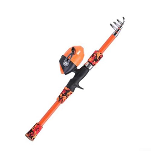 Teleskop-Angelruten- und Angelrollen-Set für Kinder, perfekt für Anfänger und erfahrene junge Angler (grün (rot (2er-Set) von Lecreatekit