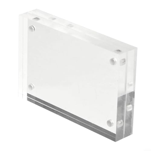 Transparenter Acrylrahmen mit magnetischem Design zum Präsentieren von Fotos, perfekt für Ihren Schreibtisch (12,8 x 17,8 cm) von Lecreatekit