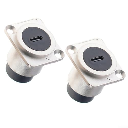 USB-C-Thru-Kupplungen, 2er-Set, einfache Installation ohne spezielles Werkzeug oder Löten erforderlich (Silber) von Lecreatekit