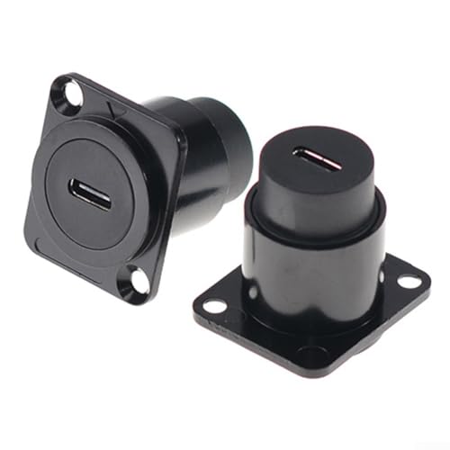 USB-C-Thru-Kupplungen, 2er-Set, einfache Installation ohne spezielles Werkzeug oder Löten erforderlich (schwarz) von Lecreatekit