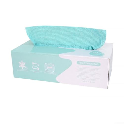 Ultra feine Faser Geschirrtücher – 20 x 20 cm Küchenreinigungstücher mit Spenderbox – 6 Farben zum Spülen und Trocknen (Sea of Blue) von Lecreatekit