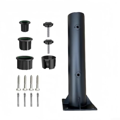 Verstellbarer Terrassenschirmständer für den Garten mit stabiler Metallhalterung bietet Stabilität und Rostbeständigkeit für den Außenbereich (A) von Lecreatekit