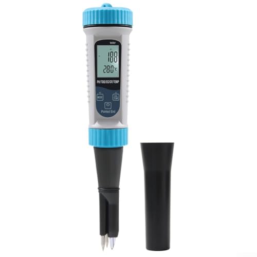 Wasserzähler-Detektor, 5-in-1 Digitaler Tester für Wasserqualität, pH-Temperatur-Messgerät, einfache Synchronisierung von Daten mit Smartphone-Analyse der Wasserqualität von Lecreatekit