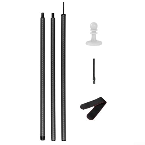 Zeltstangen, Campingstangen, mehrere Abschnitte, Kohlefaser, Planenstangen, Sonnensegel, Plane, Kopffreiheit, Aluminium, verstellbar, Teleskop (1,45 m) von Lecreatekit