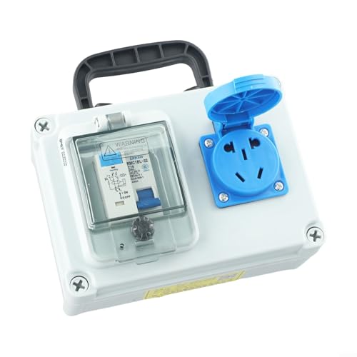Zuverlässiger Wandstromverteiler 10A 250V mit wasserdichter Steckdose für Baustellensicherheit (B) von Lecreatekit