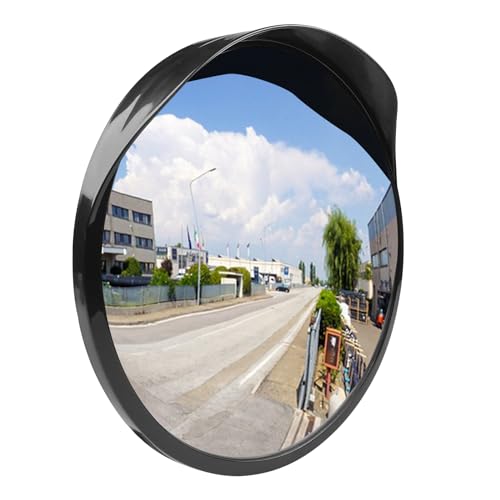 Lectorias Ø30cm Verkehrsspiegel für Ausfahrten, Traffic Mirror Zimmer Deko, Konvexspiegel, Convex Spiegel, Sicherheitsspiegel für Einfahrten, Außenspiegel, Panoramaspiegel, Überwachungsspiegel, Rot von Lectorias