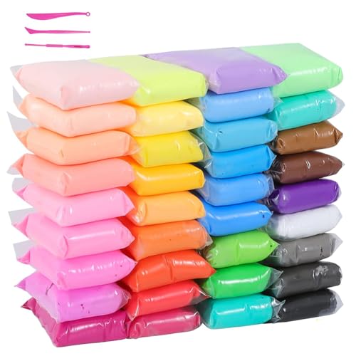 36 Colours DIY Air Dry Clay, Ultralight Children's Clay, Modelling Clay Kit, Air-Drying Modelling Clay, Soft Stretchy DIY Clay, Air-Dry Magic Clay, for School Nursery Children from 3 Years von Lecxin