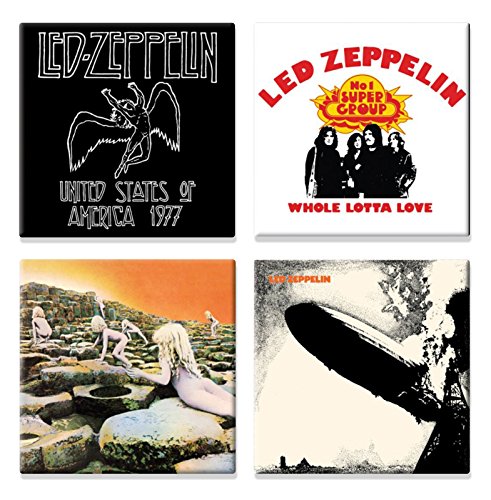 Led Zeppelin USA 77 Various Designs Nue offiziell 4 x Kühlschrankmagnet Gift Set One Size von Led Zeppelin