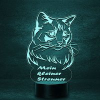 Ragdoll Angora Birma Led Katzen Deko, Katze Als Lampe, Nachtlich, Schlummerlicht Personalisiert Mit Namen, Geschenke Für Katzenbesitzer von LedTommy