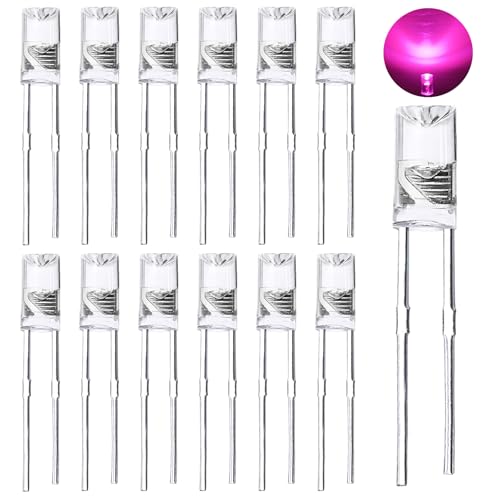3 mm hohe Helligkeit LED klare LED Leuchtdioden Birne LED Lampe, 3 mm glatte zylindrische konkave Oberfläche(120 Stück Rosa 160 grad) von LedWekei