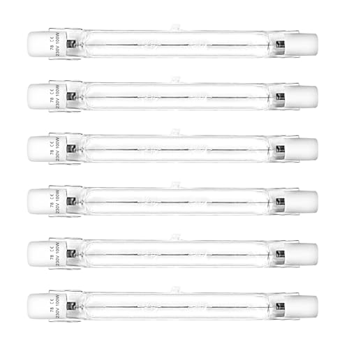 Halogen-Glühbirnen, T3 r7s Halogenbirne 78 mm 100 W, J-Typ T3-Glühbirne, Warmweiß 2700 K, doppelseitige Halogen-Glühbirnen für Arbeit, Sicherheit, Landschaftsbeleuchtung, Stehlampen (6er-Pack) von LedWekei