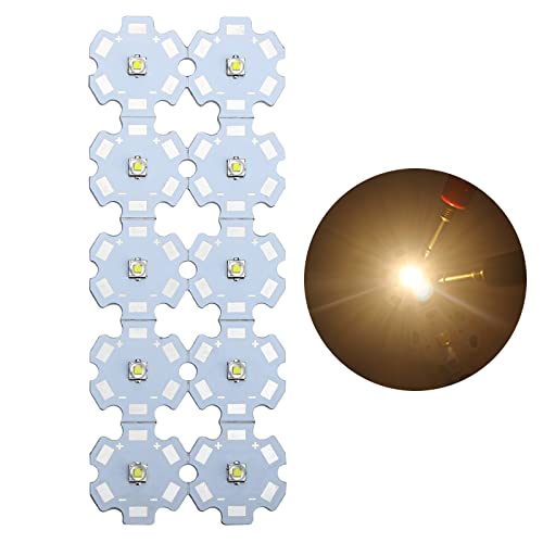 LED-Chip-Glühbirne, 3V 3W Warmweiß, Hochleistungs-LED-Perlen, LED-Modul, Pixel, Licht, kleine LEDs, Lampon, Aluminium, Kühlkörper, Leiterplatte, LED-Glühbirne für Pin-Spot-Licht-Flutlicht (10 Stück) LED-Chip-Glühbirne, 3V 3W Warmweiß, Hochleistungs-LED-Perlen, LED-Modul, Pixel, Licht, kleine LEDs, Lampon, Aluminium, Kühlkörper, Leiterplatte, LED-Glühbirne für Pin-Spot-Licht-Flutlicht (10 Stück) von LedWekei