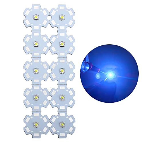 LED-Chip-Glühbirne, 3V 3W blaue Hochleistungs-LED-Perlen, LED-Modul, Pixel, blaues Licht, kleine LEDs, Lampon, Aluminium-Kühlkörper, Leiterplatte, LED-Glühbirne für Pin-Spot-Licht-Flutlicht (10 Stück) LED-Chip-Glühbirne, 3V 3W blaue Hochleistungs-LED-Perlen, LED-Modul, Pixel, blaues Licht, kleine LEDs, Lampon, Aluminium-Kühlkörper, Leiterplatte, LED-Glühbirne für Pin-Spot-Licht-Flutlicht (10 Stück) von LedWekei