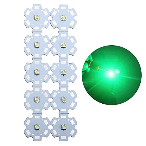 LED-Chip-Glühbirne, 3V 3W grüne Hochleistungs-LED-Perlen, LED-Modul, Pixel, grünes Licht, kleine LEDs, Lampon, Aluminium-Kühlkörper, Leiterplatte, LED-Glühbirne für Pin-Spot-Licht-Flutlicht (10 Stück) LED-Chip-Glühbirne, 3V 3W grüne Hochleistungs-LED-Perlen, LED-Modul, Pixel, grünes Licht, kleine LEDs, Lampon, Aluminium-Kühlkörper, Leiterplatte, LED-Glühbirne für Pin-Spot-Licht-Flutlicht (10 Stück) von LedWekei