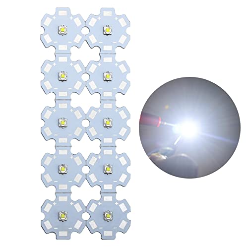 LED-Chip-Glühbirne, 3V 3W Kaltweiß, Hochleistungs-Perlen, Modul, Pixel, Licht, Lampon, Aluminium-Kühlkörper, Leiterplatte für Pin-Spot-Flutlicht (10 Stück) LED-Chip-Glühbirne, 3V 3W Kaltweiß, Hochleistungs-Perlen, Modul, Pixel, Licht, Lampon, Aluminium-Kühlkörper, Leiterplatte für Pin-Spot-Flutlicht (10 Stück) von LedWekei