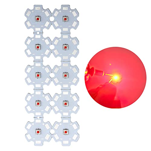 LED-Chip-Glühbirne, 3V 3W rote Hochleistungs-LED-Perlen, LED-Modul, Pixel, rotes Licht, kleine LEDs, Lampon, Aluminium-Kühlkörper, Leiterplatte, LED-Glühbirne für Pin-Spot-Licht-Flutlicht (10 Stück) LED-Chip-Glühbirne, 3V 3W rote Hochleistungs-LED-Perlen, LED-Modul, Pixel, rotes Licht, kleine LEDs, Lampon, Aluminium-Kühlkörper, Leiterplatte, LED-Glühbirne für Pin-Spot-Licht-Flutlicht (10 Stück) von LedWekei