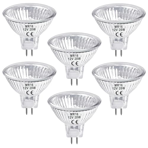 LedWekei GU5.3-Halogenlampen, MR16, 12 V, 20 W, dimmbare 2700 K warmweiße Glühbirnen (6er-Pack) von LedWekei