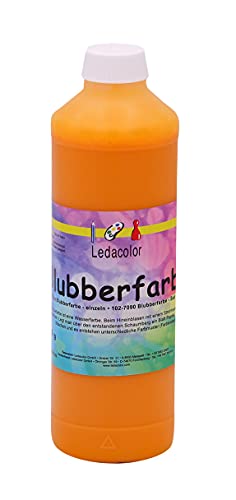 Ledacolor Blubberfarbe | Wasserfarbe zum aufblasen | GELB 500 ml | Einzigartige Effekt-Farbe für Kinder | Auswaschbar | Schadstofffrei [unbedenklich] von Ledacolor